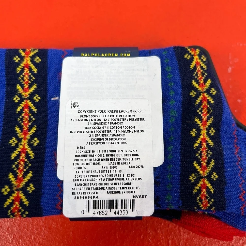 NEW RARE Polo Ralph Lauren Country Polo Bear Dress Socks (2-Pack)